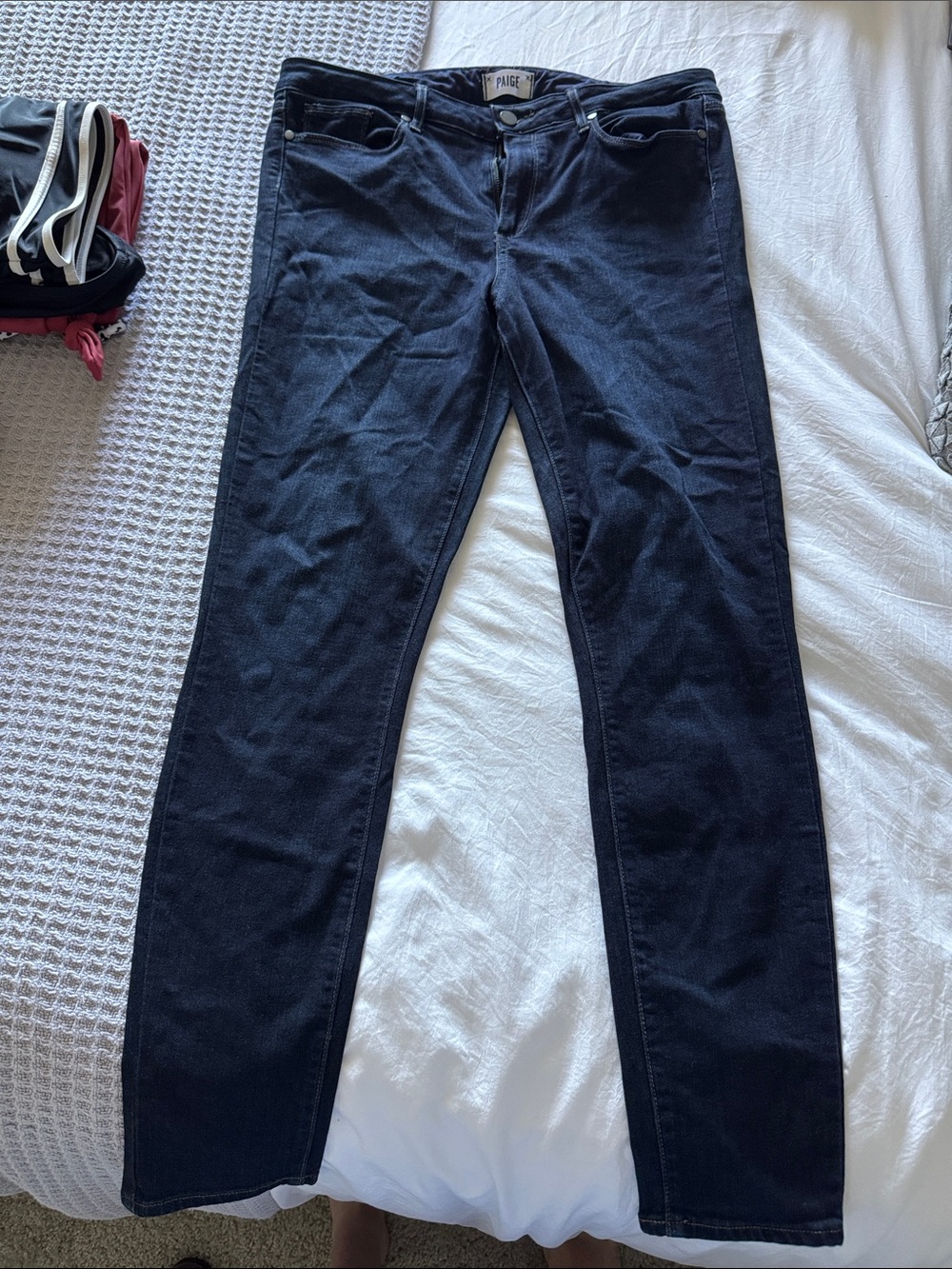 PAIGE Women's Navy Skinny Jeans